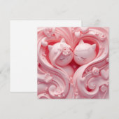 Heartbound Cats in Pastel Pink Einladung (Vorne/Hinten)