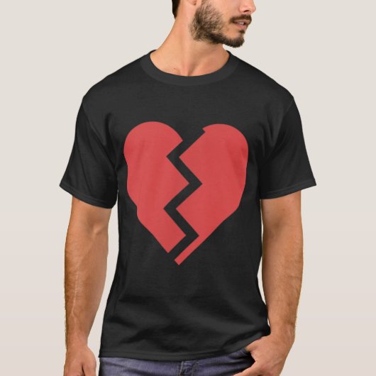 Heartbreak Broken Heart Graphic Print Chic Stilvol T-Shirt (Vorderseite)