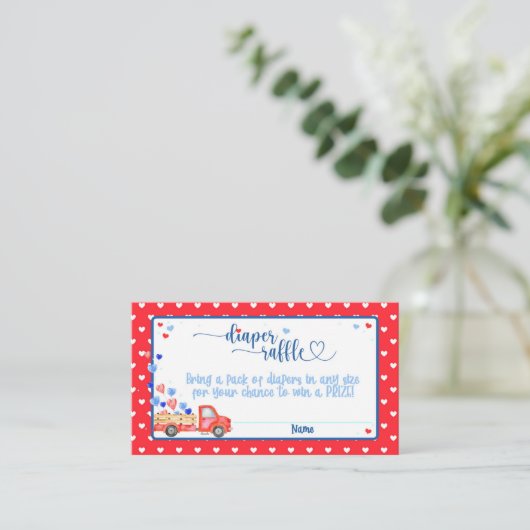Heartbreaker Baby Shower Diaper Raffekarte Begleitkarte (Stehend Vorderseite)