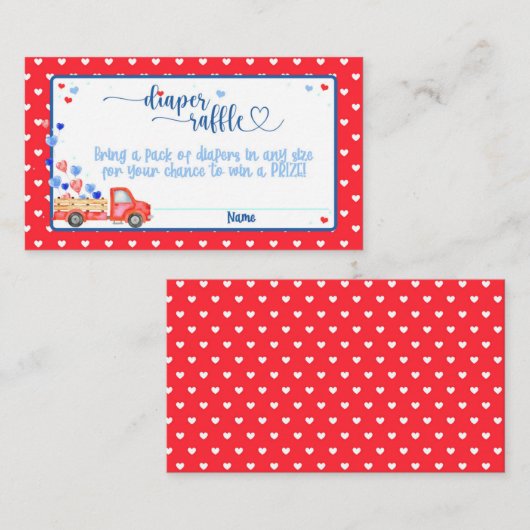 Heartbreaker Baby Shower Diaper Raffekarte Begleitkarte (Vorne/Hinten)