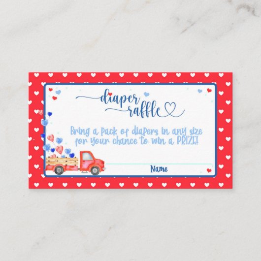 Heartbreaker Baby Shower Diaper Raffekarte Begleitkarte (Vorderseite)