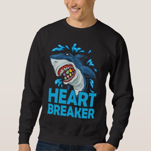 Heartbreaker Shark Anti Valentine's Day Solo Celeb Sweatshirt (Vorderseite)