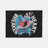 Heartbreaker Shark Cute Funny Love Design For Vale Fleecedecke (Vorderseite (Horizontal))