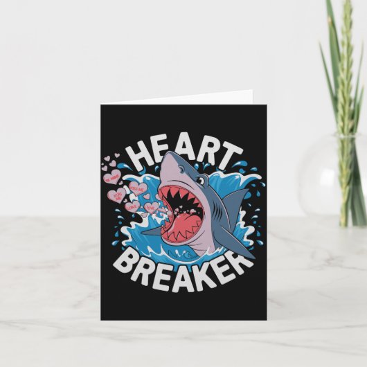 Heartbreaker Shark Cute Funny Love Design For Vale Karte (Vorderseite)