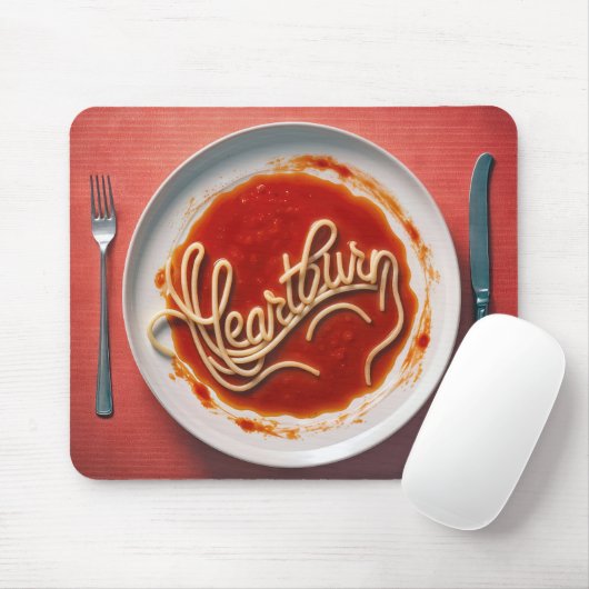 Heartburn Spaghetti Dinner Mousepad (Mit Mouse)