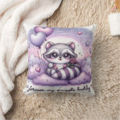 Heartfelt Balloon Raccoon Valentines Kissen (Decke)