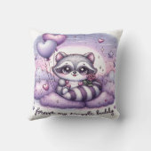 Heartfelt Balloon Raccoon Valentines Kissen (Rückseite)