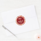 Heartfelt Blooms Round Circular Wedding Stickers (Umschlag)