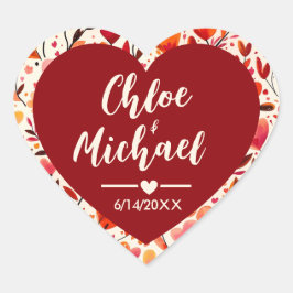 Heartfelt Blooms Round Circular Wedding Stickers