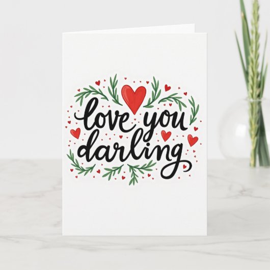 Heartfelt Botanical Love Card Karte (Vorderseite)