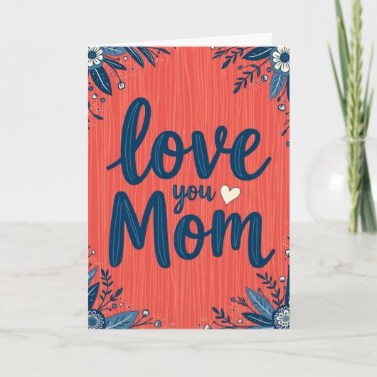 Heartfelt Botanical Mom Card Karte (Vorderseite)