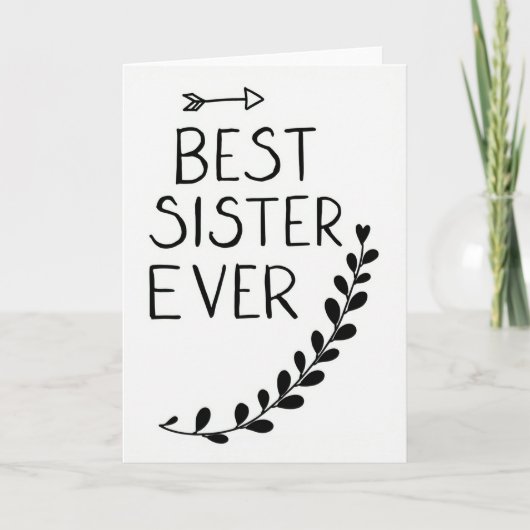 Heartfelt Botanical Sister Card Karte (Vorderseite)