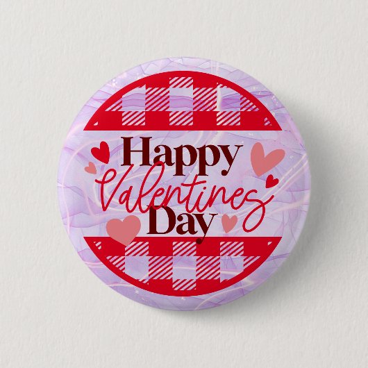 Heartfelt Celebration: Happy Valentines Day Button (Vorderseite)