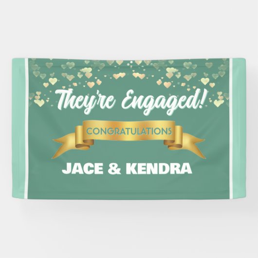Heartfelt Custom Engagement Party Banner (Horizontal)