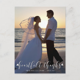 HEARTFELT DANKS Foto Wedding Vielen Dank Postkarte