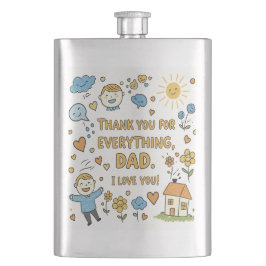 Heartfelt Doodle "Danke Vater" Art Flachmann