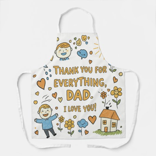 Heartfelt Doodle "Danke Vater" Art Schürze (Vorderseite)