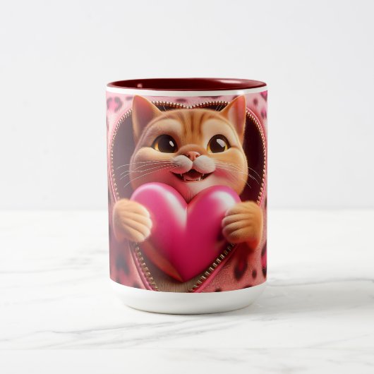 Heartfelt Elegance: Custom Valentine's Day Zweifarbige Tasse (Mittel)