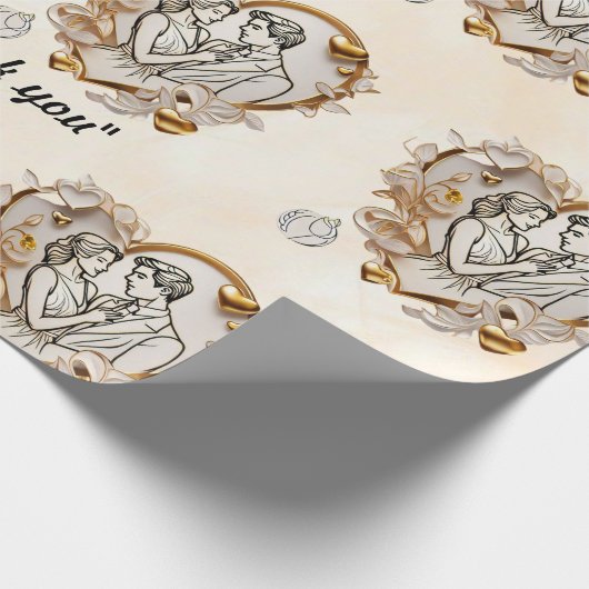 "Heartfelt Embrace" Geschenkpapier (Ecke)