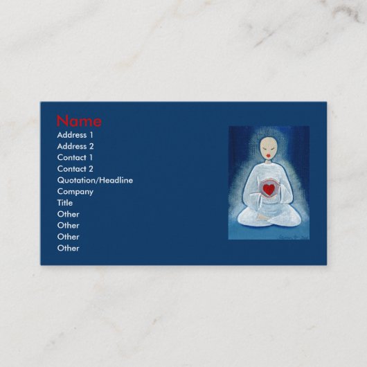 "Heartfelt Erleuchtung " Visitenkarte (Vorderseite)