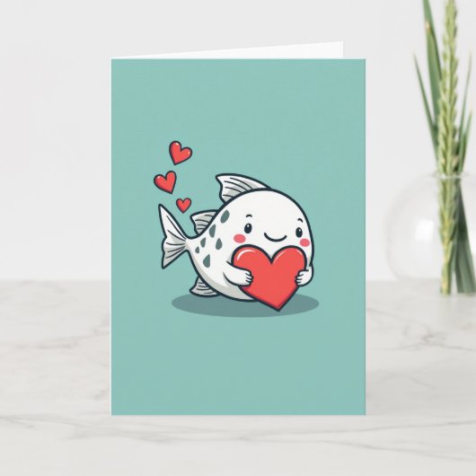 Heartfelt Fish Love Card Karte (Vorderseite)