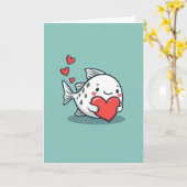 Heartfelt Fish Love Card Karte (Gelbe Blume)
