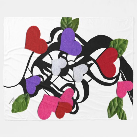 "Heartfelt" Fleecedecke, groß Fleecedecke (Vorderseite (Horizontal))