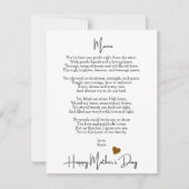 Heartfelt Gedicht Moderne Muttertag (Vorderseite)