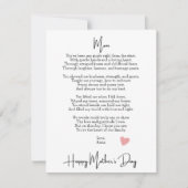 Heartfelt Gedicht Moderne Muttertagskarte (Vorderseite)