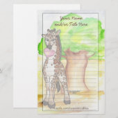 Heartfelt Giraffe Stationery Briefpapier (Vorne/Hinten)