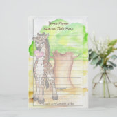 Heartfelt Giraffe Stationery Briefpapier (Stehend Vorderseite)