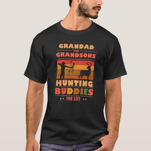 Heartfelt Grandad Grandsons Buddies For Life Hunti T-Shirt (Vorderseite)
