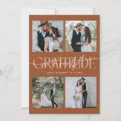 Heartfelt Gratitude Wedding Multi Photo Terracotta Dankeskarte (Vorderseite)