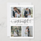 Heartfelt Gratitude Wedding Multi Photo White Dankeskarte (Vorderseite)