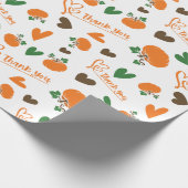 Heartfelt Harvest Danke Wrap Roll Pumpkins Geschenkpapier (Ecke)
