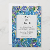 Heartfelt Hydrangea QR Code Hochzeit speichern das Save The Date (Vorderseite)