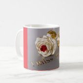''Heartfelt 'I Miss You' Tasse! Ideal für Lovebird Kaffeetasse (Vorderseite Links)