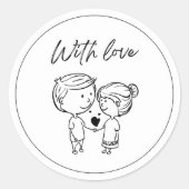 Heartfelt Love Round Sticker (Vorderseite)
