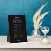 Heartfelt Maid of Honor Thank You Poem Plaque Fotoplatte (Seite)