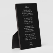 Heartfelt Maid of Honor Thank You Poem Plaque Fotoplatte (Seite)