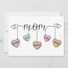 Heartfelt Mom Heart Charm: Mother's Day & Birthday Karte