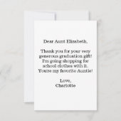 Heartfelt Note Ttie Abschluss Foto Floral Dankeskarte (Rückseite)