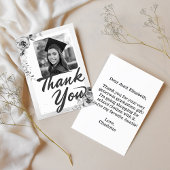 Heartfelt Note Ttie Abschluss Foto Floral Dankeskarte