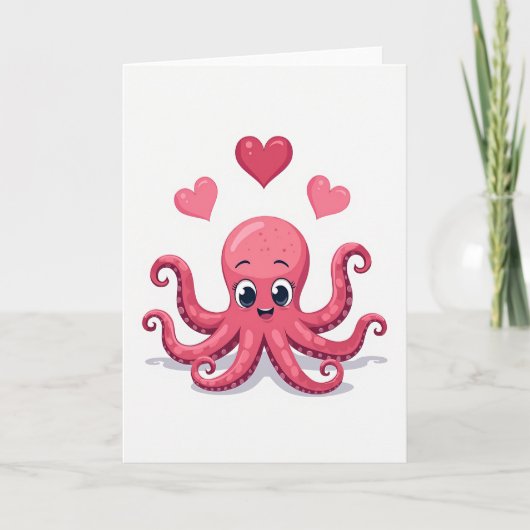 Heartfelt Octopus Art Card Karte (Vorderseite)