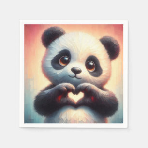 Heartfelt Panda Serviette