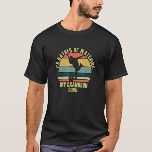 Heartfelt Rather Be Watching Grandson Bowl T-Shirt (Vorderseite)