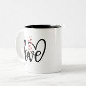 Heartfelt, romantic, and cozy. zweifarbige tasse (Vorderseite Links)