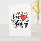 Heartfelt Script Love You Card Karte (Gelbe Blume)
