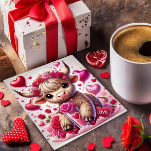 Heartfelt Süßigkeiten Höhere Kühe Valentine Card Feiertagskarte
