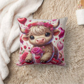Heartfelt Sweet Highland Cow Valentines Kissen (Decke)